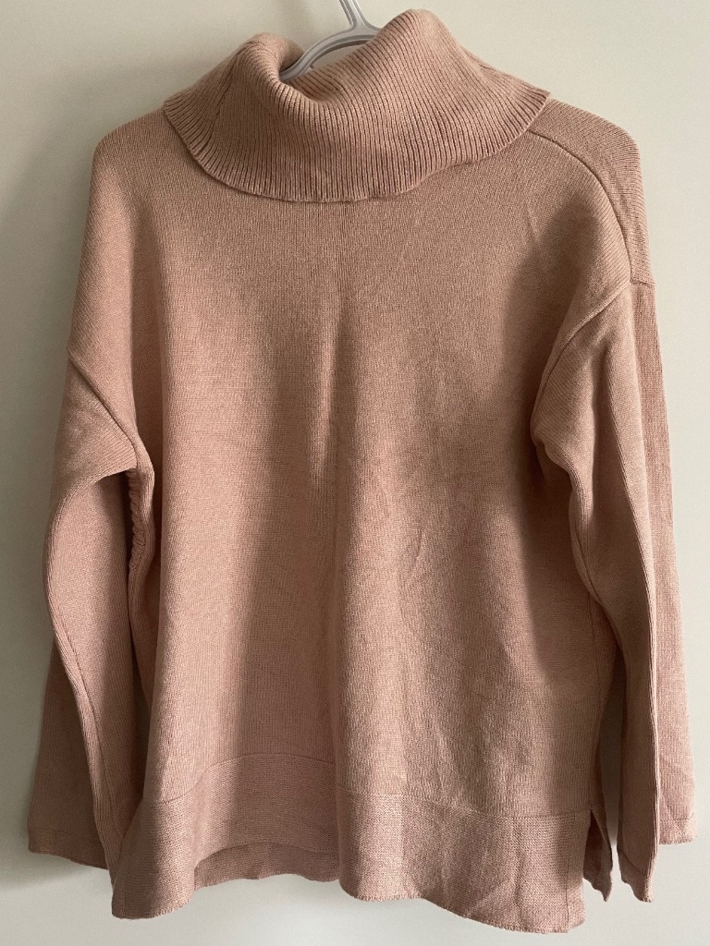 NWOT Laura Soft Pink Sequin Striped Cowl-Neck Boxy Sweater Medium - Picture 7 of 7